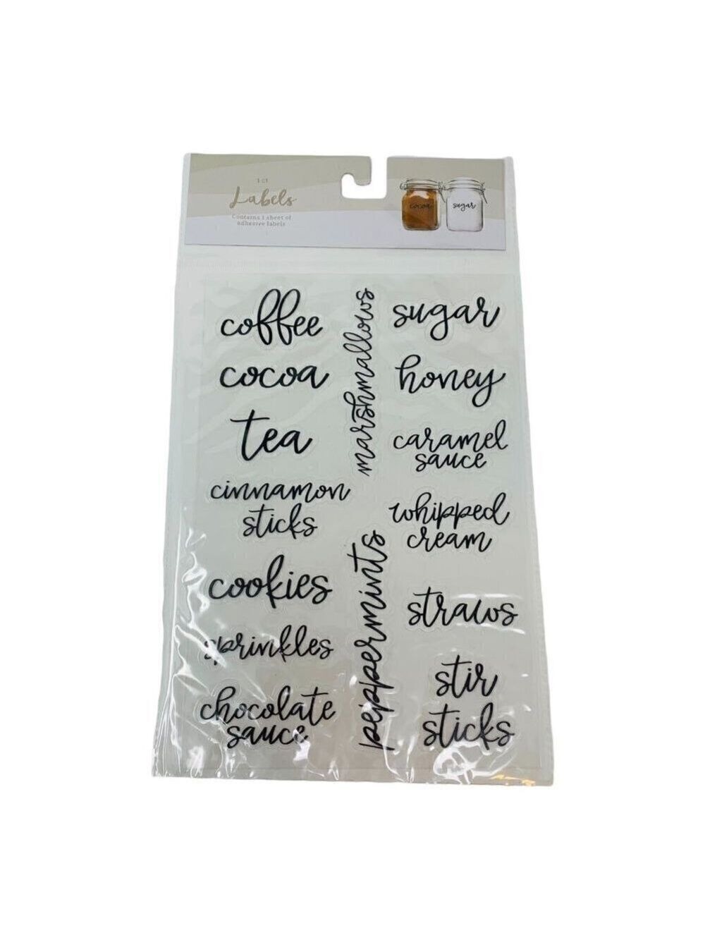 Kitchen Labels Vinyl Decal Sticker For Canister Jars Storage Organize New Black